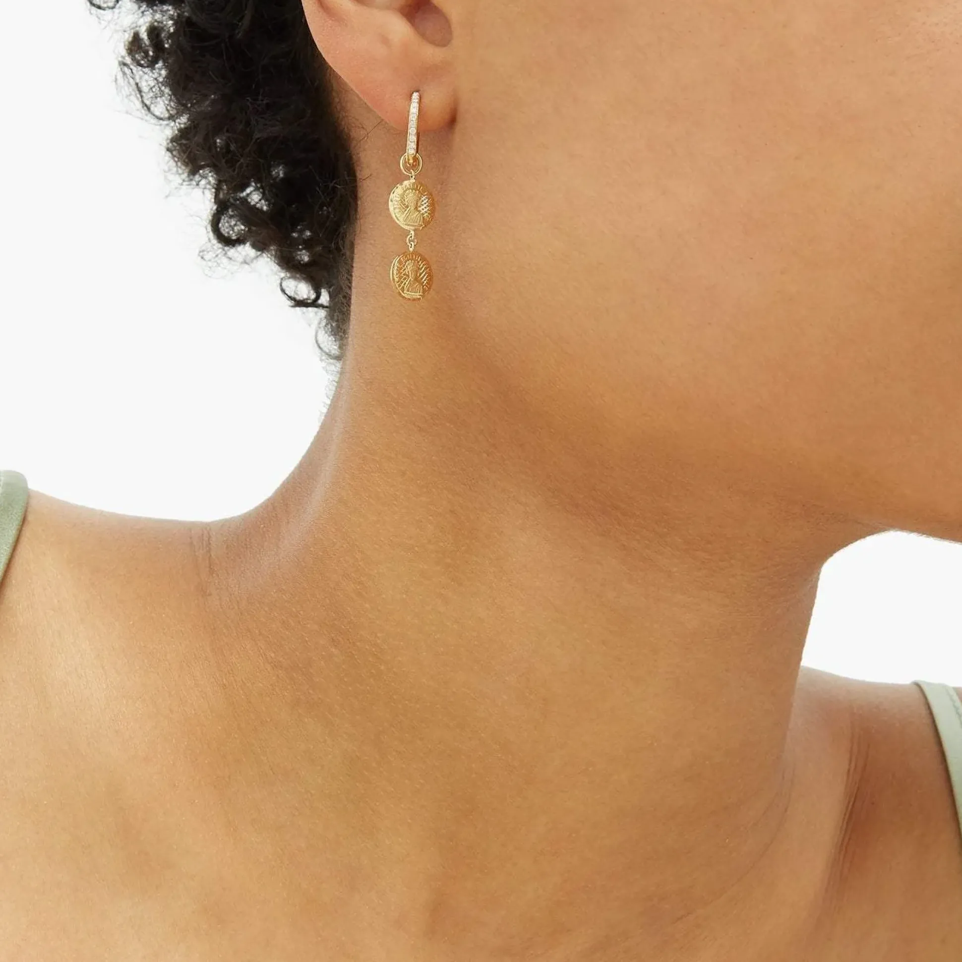 Louise D'Or Double Coin Earring