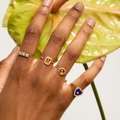 Square Citrine Ring